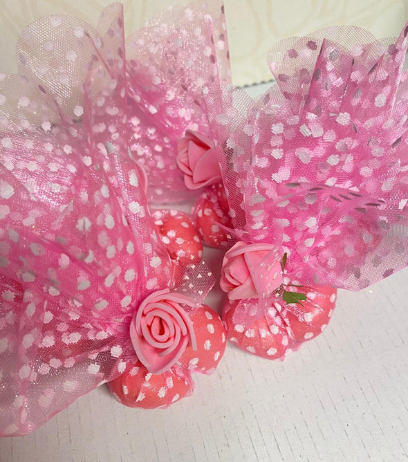 Bonbon dragees wit, blauw, roze