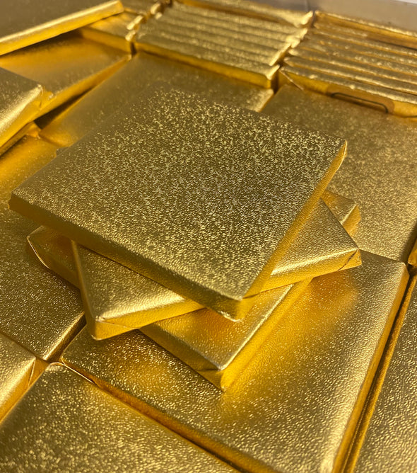 Chocolate decoratie vierkant goud