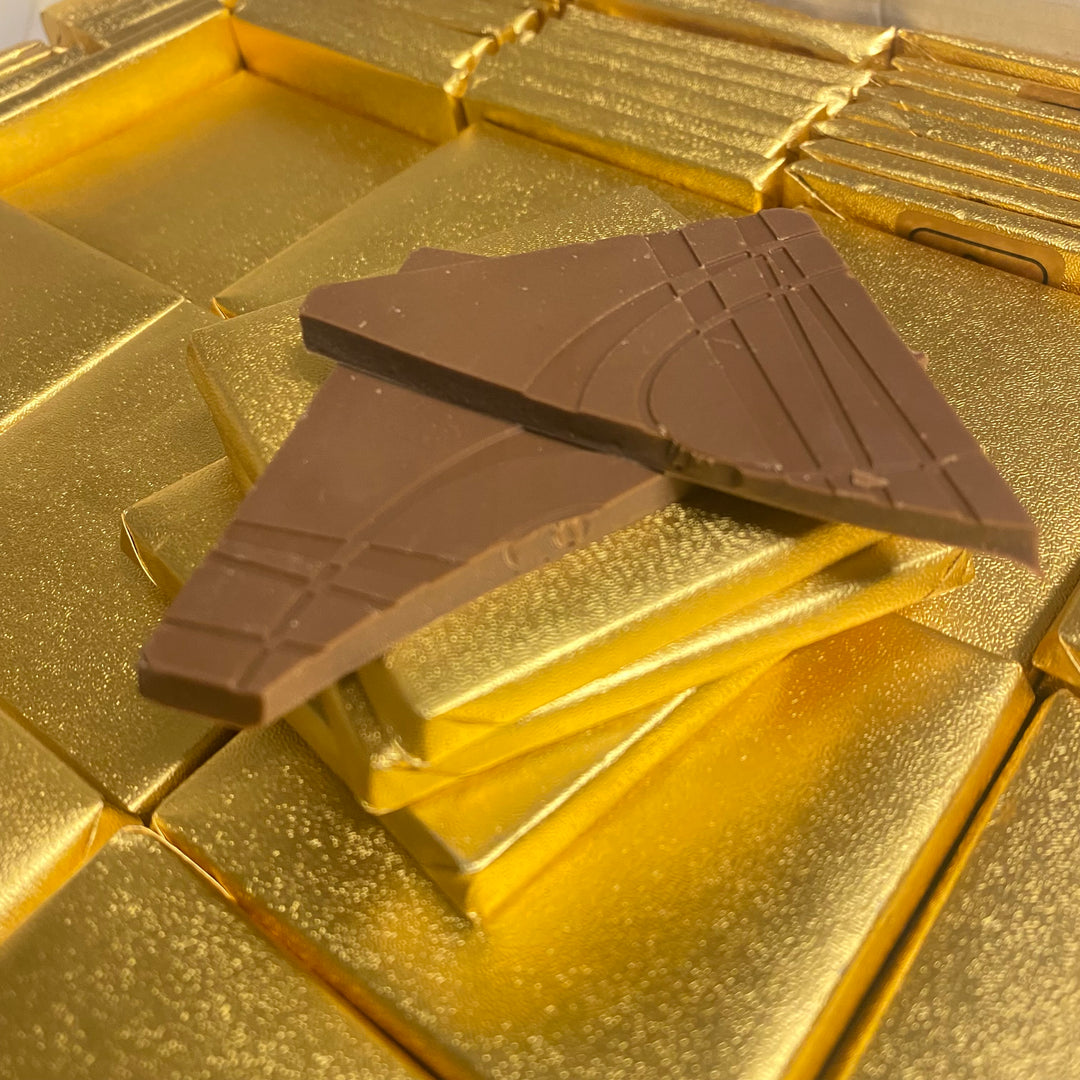 Chocolate decoratie vierkant goud