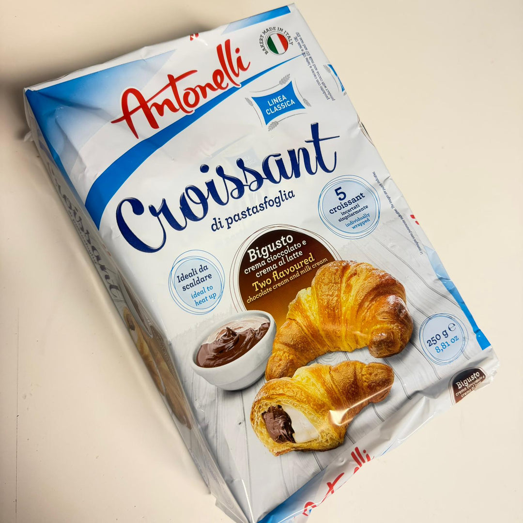 Croissant gevuld met chocolade en witte crème 5 stuk